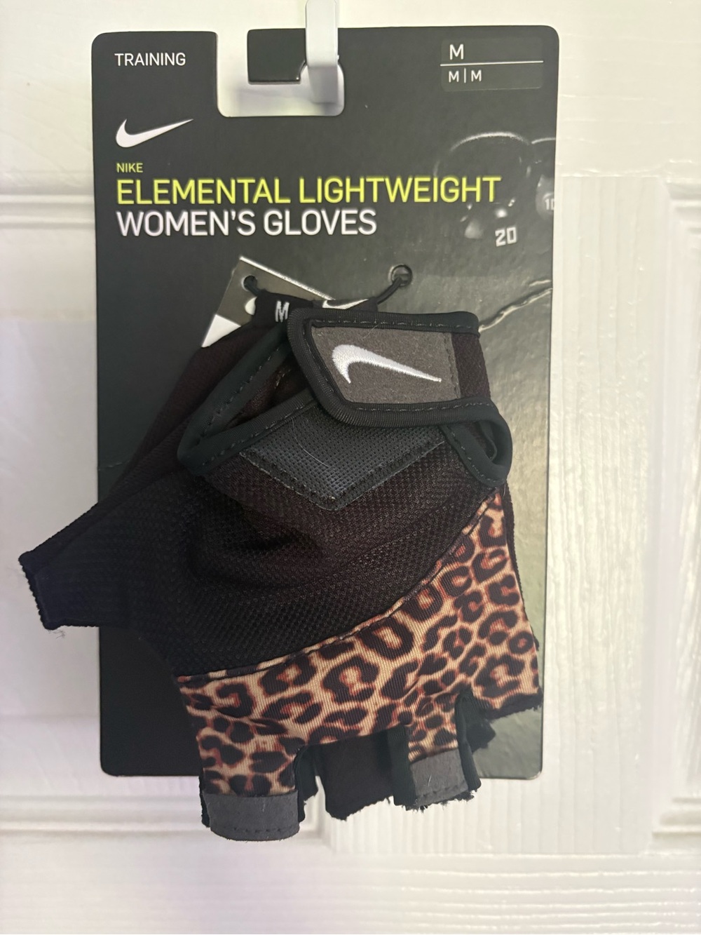 Nike Women's Fingerless Training Gloves in Black and Brown Leopard